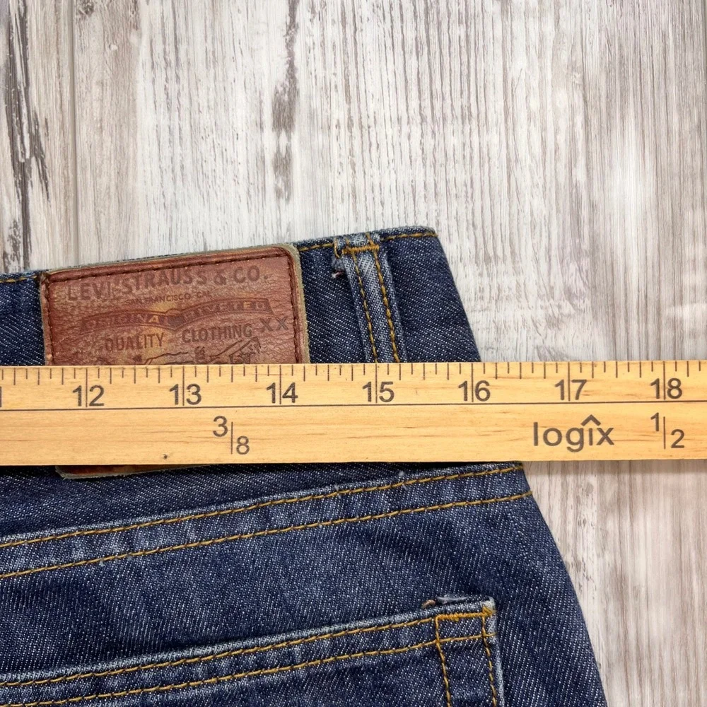 Levis 523 Classic Straight Leg Jeans Mens 32 Dark Wash Indigo Button Fly